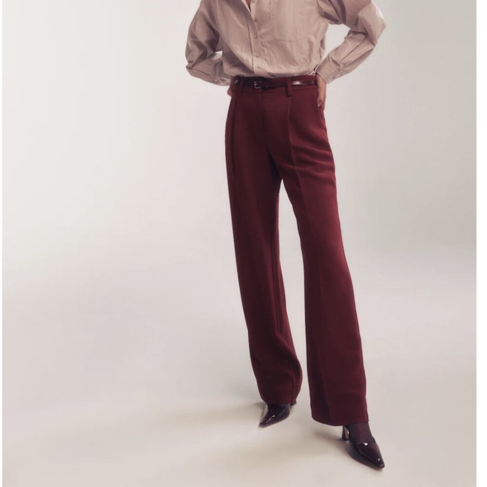 Reformation Alex Mid Rise Pant Chianti - Size 0